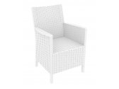 Кресло пластиковое плетеное с подушкой Siesta Contract California стеклопластик, полиэстер белый Фото 4