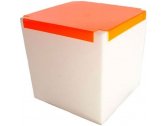 Стол пластиковый со стеклом светящийся SLIDE Kubo Plexi Lighting полиэтилен, органическое стекло белый, оранжевый Фото 1