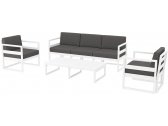Комплект пластиковой мебели Siesta Contract Mykonos XL стеклопластик, полиэстер белый Фото 2