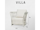 Кресло плетеное с подушками Skyline Design Villa алюминий, искусственный ротанг, sunbrella белый, бежевый Фото 4