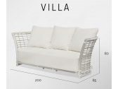 Диван плетеный с подушками Skyline Design Villa алюминий, искусственный ротанг, sunbrella белый, бежевый Фото 4