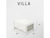 Банкетка плетеная с подушкой Skyline Design Villa алюминий, искусственный ротанг, sunbrella белый, бежевый Фото 4