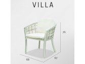 Кресло плетеное с подушками Skyline Design Villa алюминий, искусственный ротанг, sunbrella белый, бежевый Фото 4