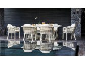 Стол плетеный со стеклом Skyline Design Villa алюминий, искусственный ротанг, закаленное стекло белый Фото 5