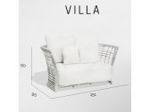 Диван плетеный с подушками Skyline Design Villa алюминий, искусственный ротанг, sunbrella натуральный, бежевый Фото 5