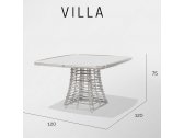 Стол плетеный со стеклом Skyline Design Villa алюминий, искусственный ротанг, закаленное стекло натуральный Фото 3