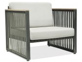 Кресло плетеное с подушками Skyline Design Horizon алюминий, тик, полиэстер, sunbrella черный, темно-серый, бежевый Фото 1