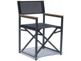 Кресло текстиленовое Skyline Design Venice алюминий, тик, слинг черный Фото 1