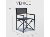 Кресло текстиленовое Skyline Design Venice алюминий, тик, слинг черный Фото 3