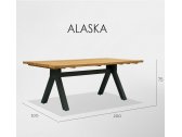 Стол деревянный обеденный Skyline Design Alaska алюминий, тик черный, натуральный Фото 3