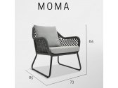 Кресло плетеное с подушками Skyline Design Moma алюминий, полипропилен, sunbrella черный, антрацит, бежевый Фото 4