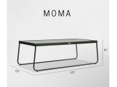 Столик плетеный со стеклом журнальный Skyline Design Moma алюминий, закаленное стекло черный Фото 4