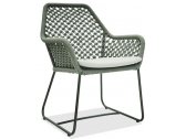 Кресло плетеное с подушкой Skyline Design Moma алюминий, полипропилен, sunbrella черный, антрацит, бежевый Фото 1