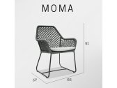 Кресло плетеное с подушкой Skyline Design Moma алюминий, полипропилен, sunbrella черный, антрацит, бежевый Фото 4