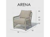 Кресло плетеное с подушками Skyline Design Arena алюминий, искусственный ротанг, sunbrella белый, бежевый Фото 4
