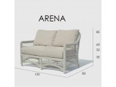 Диван плетеный с подушками Skyline Design Arena алюминий, искусственный ротанг, sunbrella белый, бежевый Фото 4