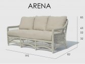 Диван плетеный с подушками Skyline Design Arena алюминий, искусственный ротанг, sunbrella белый, бежевый Фото 4