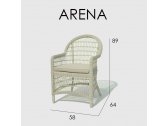Кресло плетеное с подушкой Skyline Design Arena алюминий, искусственный ротанг, sunbrella белый, бежевый Фото 4