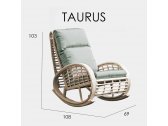 Кресло-качалка плетеное с подушками Skyline Design Taurus алюминий, искусственный ротанг, sunbrella серый, бежевый Фото 4