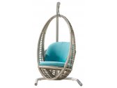 Кресло подвесное плетеное с подушками Skyline Design Heri алюминий, искусственный ротанг, sunbrella серый, бежевый Фото 1