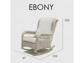 Кресло-качалка плетеное с подушками Skyline Design Ebony алюминий, искусственный ротанг, sunbrella белый, бежевый Фото 4