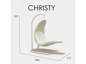 Кресло подвесное плетеное с подушкой Skyline Design Christy алюминий, искусственный ротанг, sunbrella белый, бежевый Фото 4