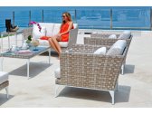 Кресло плетеное с подушками Skyline Design Brafta алюминий, искусственный ротанг, sunbrella белый, бежевый Фото 11