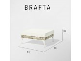 Банкетка плетеная с подушкой Skyline Design Brafta алюминий, искусственный ротанг, sunbrella белый, бежевый Фото 4