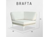 Модуль плетеный угловой с подушками Skyline Design Brafta алюминий, искусственный ротанг, sunbrella белый, бежевый Фото 4