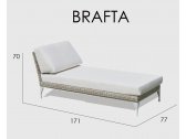 Модуль-лежак плетеный с подушками Skyline Design Brafta алюминий, искусственный ротанг, sunbrella белый, бежевый Фото 5