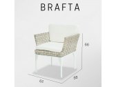Кресло плетеное с подушками Skyline Design Brafta алюминий, искусственный ротанг, sunbrella белый, бежевый Фото 4