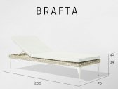 Шезлонг-лежак плетеный с матрасом Skyline Design Brafta алюминий, искусственный ротанг, sunbrella белый, бежевый Фото 4