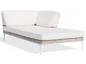 Шезлонг-лежак правый плетеный с матрасом Skyline Design Brafta алюминий, искусственный ротанг, sunbrella белый, бежевый Фото 1