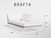 Шезлонг-лежак правый плетеный с матрасом Skyline Design Brafta алюминий, искусственный ротанг, sunbrella белый, бежевый Фото 3