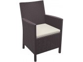 Кресло пластиковое плетеное с подушкой Siesta Contract California стеклопластик, полиэстер коричневый Фото 1