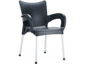 Кресло пластиковое Siesta Contract Romeo алюминий, полипропилен черный Фото 1
