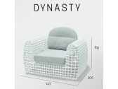 Кресло плетеное с подушками Skyline Design Dynasty алюминий, искусственный ротанг, sunbrella белый, бежевый Фото 4
