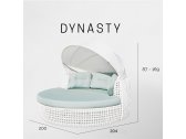 Лаунж-диван плетеный Skyline Design Dynasty алюминий, искусственный ротанг, sunbrella белый, бежевый Фото 4