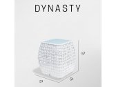 Столик плетеный со стеклом приставной Skyline Design Dynasty алюминий, искусственный ротанг, закаленное стекло серый Фото 3