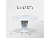 Стол плетеный со стеклом Skyline Design Dynasty алюминий, искусственный ротанг, закаленное стекло белый Фото 3