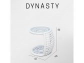Столик плетеный со стеклом для лежака Skyline Design Dynasty алюминий, искусственный ротанг, закаленное стекло белый Фото 3