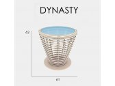 Столик плетеный со стеклом кофейный Skyline Design Dynasty алюминий, искусственный ротанг, закаленное стекло белый Фото 3
