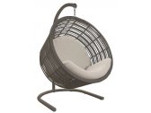 Кресло плетеное подвесное с подушками Skyline Design Mercy алюминий, искусственный ротанг, sunbrella серый, бежевый Фото 1