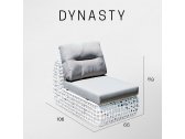 Модуль центральный плетеный с подушками Skyline Design Dynasty алюминий, искусственный ротанг, sunbrella белый, бежевый Фото 4