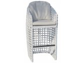 Кресло плетеное барное с подушками Skyline Design Dynasty алюминий, искусственный ротанг, sunbrella белый, бежевый Фото 1