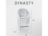Кресло плетеное барное с подушками Skyline Design Dynasty алюминий, искусственный ротанг, sunbrella белый, бежевый Фото 4