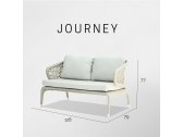 Диван двухместный плетеный с подушками Skyline Design Journey алюминий, искусственный ротанг, sunbrella бежевый Фото 4