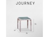 Столик плетеный со стеклом приставной Skyline Design Journey алюминий, искусственный ротанг, закаленное стекло бежевый Фото 4