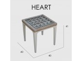 Столик плетеный со стеклом для лежака Skyline Design Heart алюминий, искусственный ротанг, закаленное стекло бежевый Фото 3
