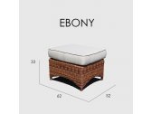 Банкетка плетеная с подушкой Skyline Design Ebony алюминий, искусственный ротанг, sunbrella бронзовый, бежевый Фото 4